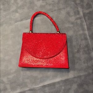 Elegant Red Glitter Handbag